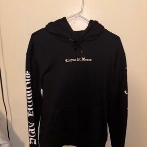 H&M Black Hoodie with White Text